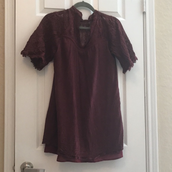 red dress - lace at top - Picture 3 of 4